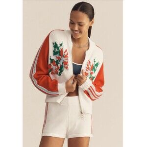 Anthropologie Daily Practice Jacket Sports Club Jacquard Preppy Size XXS NWT